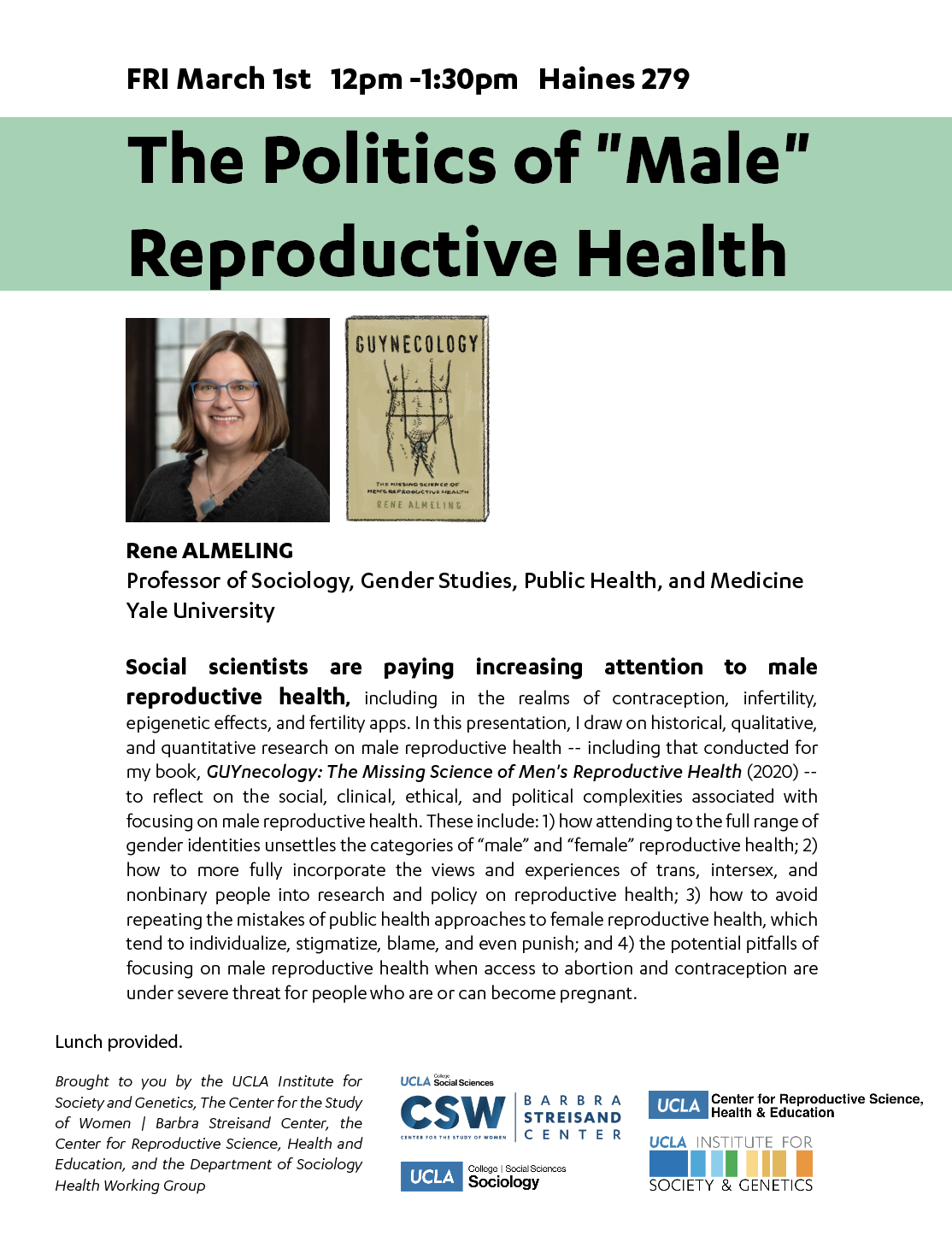 3/1 – The Politics of “Male” Reproductive Health