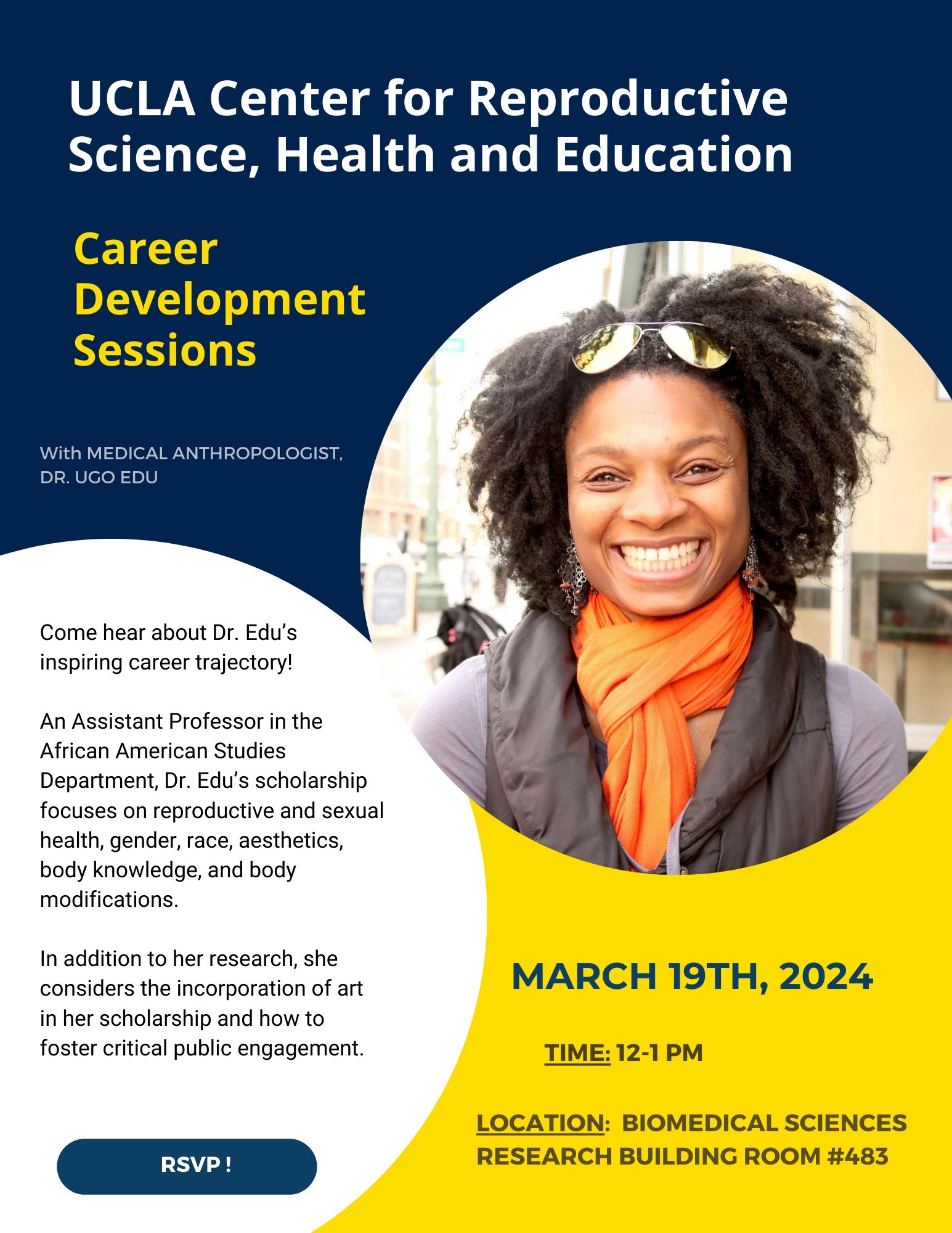3/19/24 – Career Development Sessions with Medical Anthropologist, Dr. Ugo Edu
