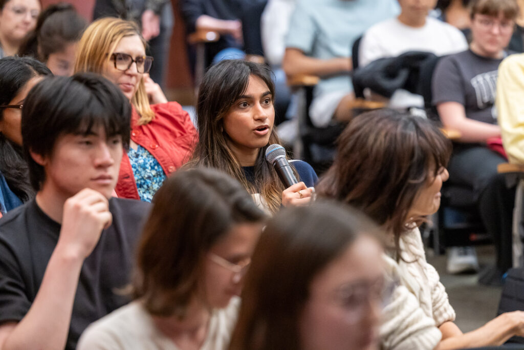 Elizabeth Dias, New York Times National Religion Correspondent, speaks at CRSHE Distinguished Speaker Series event about