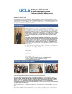 Screenshot of first page of email newsletter