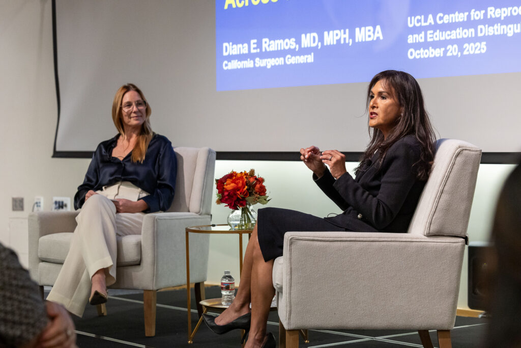 California Surgeon General Diana E. Ramos speaks at the Distinguished Speaker Series hosted by the Center for Reproductive